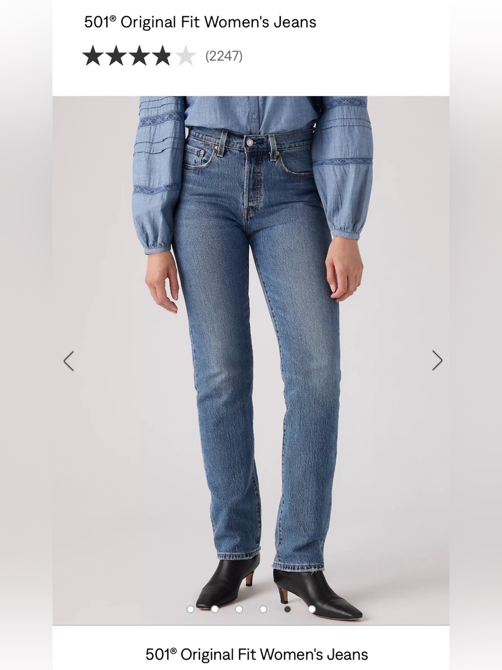 Levi's Blue Straight-Leg 501® Women's Jeans